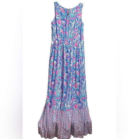 LILLY PULITZER Dress Girls XLarge For Target Floral  Maxi Fit & Flare Preppy - Picture 1 of 11